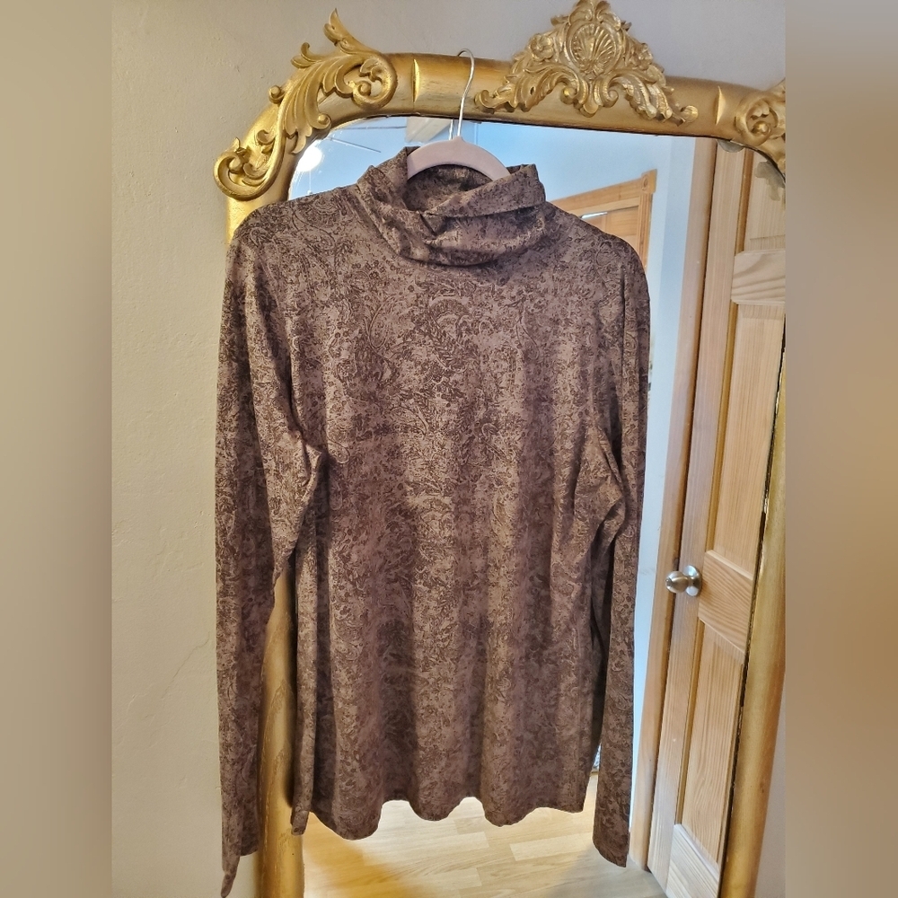 Ruff Hewn Brown Paisley Turtleneck